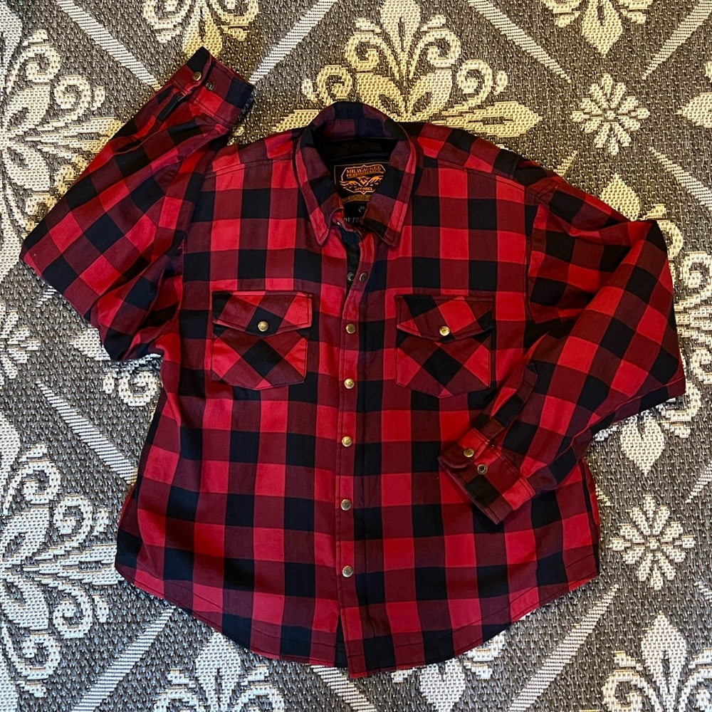 Milwaukee riding jacket plaid no inserts Mens XXL